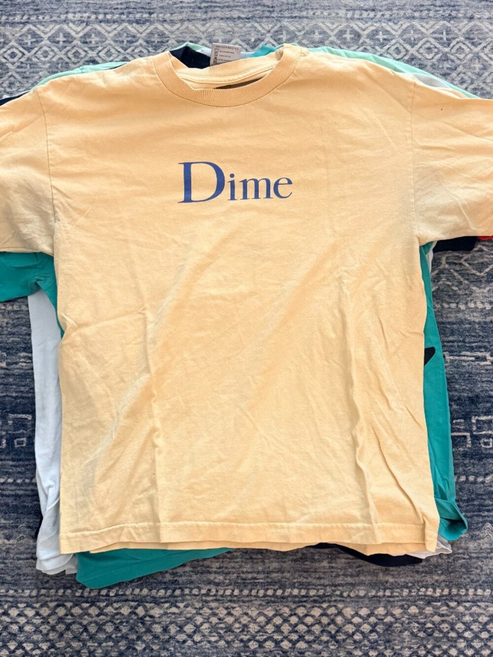 Dime MTL Classic Logo Tee Cream Butter Yellow Skate